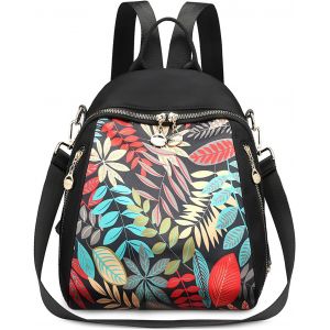 Sac À Dos Femme Petit Mode Sac À Main Sac A Dos 2 En 1 Dames Sac À Bandouliere Multipoches Étanche Nylon Daypack Pour Voyage Travail Scolaire Shopping Feuille D'Érable[H2651] - Neuf