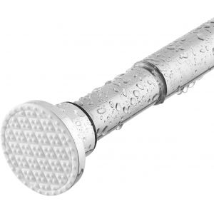 Tringle à rideau de douche télescopique,70-255cm,extensible,sans perçage,en acier inoxydable argenté,barre télescopique à pincer,comme tringle à rideau pour fenêtre de salle de bain - Neuf