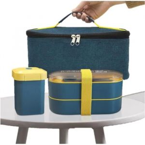 Lunch Box - Zgeer - Bento Isotherme - 800+500ml - Hermétique - Portablebleu - Neuf