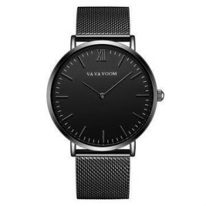 Montre À Quartz Ultra Fine En Acier Inoxydable Pour Homme, Style Décontracté - Neuf