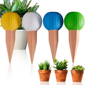 Oyas a Planter Terre Cuite, 4 Pi&egrave;ces Arrosage Goutte &agrave; Goutte Ollas Terre Cuite Arrosage Automatique Plantes Irrigation Goutte a Goutte Bouteille pour Jardin Maison Int&eacute;rieur Ext&eacute;rieur - Neuf