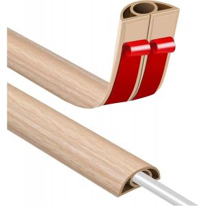 MEVRONISSHOP-Passe Cable Sol 3M Goulotte Passe Cable Sol, Petit Canal de Cordons d'alimentation Flexible pour Le Bureau Protection des Fils Electriques et Pr&eacute;vention des Risques de Tr&eacute;buchement - Neuf