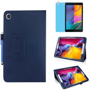 ELVORIX-Tablettes Coque pour Samsung Galaxy Tab A 8.0 inch 2019 (SM-T290 T295 T297),Full De Protection Multi-Angle Debout Etui Cuir Housse avec Stylus Pen,Protecteur Film (Blue) - Neuf