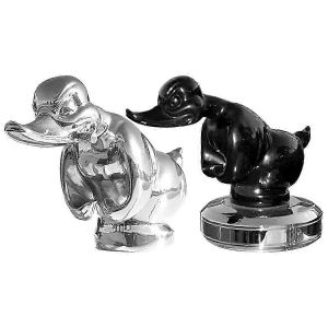 3D chromé en colère canard capuche ornement,canard à l'épreuve de la mort noir convoi canard capuche ornement fun front hoo - Neuf