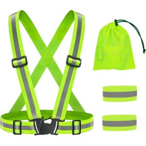 Meimie-Gilet Réfléchissant De Sécurité Pour Vélo Et Course - 2 Bandes Réfléchissantes & 1 Sac - Neuf