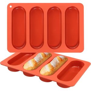 Kalanka-Lot De 2 Moules &Agrave; Pain Hot Dog En Silicone Pour Petits Pains, Mini G&acirc;teaux, Pains-Kalanka - Neuf