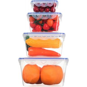 Kalanka-4 Pi&egrave;ces Ensemble De Bo&icirc;tes De Conservaton Alimentaire Hermtiques:2,7l+1,55l+0,8l+0,25l,En Pp De Qualit Alimentaire,Sans Bpa, &Eacute;tanche, Utilisable Au Micro-Ondes, Congelateur Et Lave-Vaisselle - Neuf