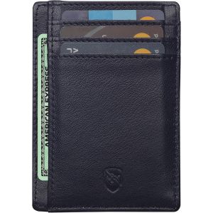 SHIBA-Porte-Cartes en Cuir Portefeuille Fin, Blocage RFID, Portefeuille Minimaliste, Porte-Cartes de crédit, Peut contenir des Car[1 - Neuf