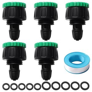 5 Pièces G1/2 G3/4 à 4/7 mm Adaptateur de Micro Irrigation, Micro Irrigation Raccord Rapide Convient, Raccords D'irrigation pour l'agriculture, avec Boucle Verrouillage, pour Pelouses - Neuf