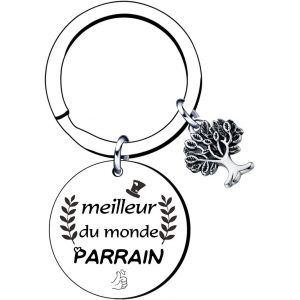 Kal-Cadeaux Parrain Porte Cl&eacute;s Parrain Homme Meilleur Parrain - Bijoux Parrain - Cadeau Bapt&ecirc;me - Annonce Grossesse - Demande Futur Parrain - Cadeau No&euml;l, Anniversaire Parrain - Porte-Clefs - Neuf