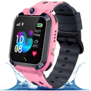 Gps Montre Enfants,Montre Intelligente Enfant Lbs Fille Garçon Téléphone Sos Voice Chat Appel Réciproque Écran Tactile Étanche Étudiants, Enfant Jouets Éducatifs 4-12Ys - Neuf