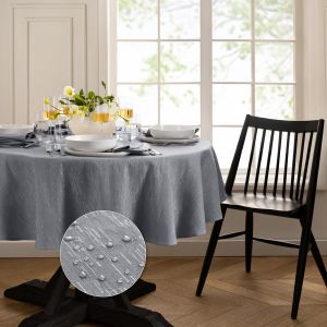 SJZG-Home Fashions Nappe Ovale Continental &Agrave; Texture Solide, R&eacute;sistante &Agrave; L'Eau Et Aux Taches, 152,4 X 213,4 Cm, Gris - Neuf