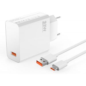 MEVRONISSHOP-33W Chargeur Rapide pour Xiaomi Redmi 15 15C Note 14 13 12 11s 11 10s 10 4G/5G, 10/9/Pad Pro, Mi 10T 11i 11 Lite/NE, POCO M7 C85 M5s X5, M2/F2/X3/M4 Pro, Pad 5/6, avec c&acirc;ble de Charge 1. - Neuf