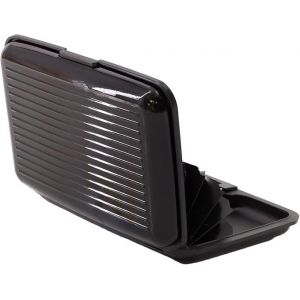 RFID Blocage de Carte de Crédit Titulaire (Noir), Protecteur de Cartes, d'Aluminium, Carte d'Affaires pour les Hommes et les Femmes, en Métal ID Portefeuille avec 6 Slots, Compact - Neuf
