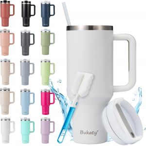 Sjzg-Gobelet Isotherme Avec Paille Et Anse De 0,9 L, Grand Gobelet Avec Couvercle Et Paille, Gobelet &Agrave; Caf&eacute; &Agrave; Emporter, Gobelet Isotherme Sous Vide, Portable, Pour Boissons Chaudes Froides - Neuf