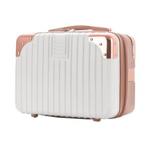 Valise cosm&eacute;tique rigide blanche de 14 pouces - Neuf