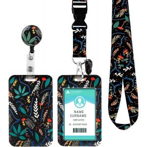 KALANKA-Porte Cordon Badge de Cou avec Porte Carte, Lanyard Neck Strap avec Swivel Lobster Clasp -Pour Porte Badge d'Identification,Clés,Caméra,Téléphone Portable (Wheat Ears) - Neuf