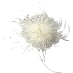 Kal-Lot De 2 Broches &Agrave; Plumes Naturelles Pour Femme Et Fille - Plume D'autruche Naturelle - Accessoire De Cheveux - Pour Mariage, F&ecirc;te, Festival - Neuf