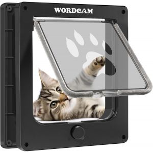 Meimie-Rabat De Porte Pour Chat De Taillemoyenne ¿ Porte Pour Chat Verrouillable À 4 Voies Pour Portes Intérieures Et Extérieures ¿ Porte Pour Animaux Domestiques ¿ Robuste ¿ Résistant Aux - Neuf