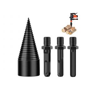 Foret &agrave; bois de chauffage de 32 mm avec 3 poign&eacute;es amovibles pour fendre le bois - Neuf