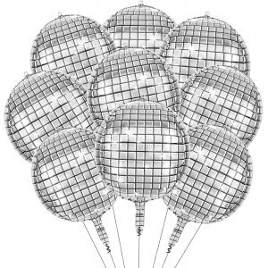 9 Pcs Disco Ballons,Ballons Disco En Aluminium,22Inch Ballons Aluminium 4D,Ballon Boule A Facette,D&eacute;coration De F&ecirc;te Disco Pour D&eacute;corations De F&ecirc;te Des Ann&eacute;es 60,70,80 Et 90 - Neuf