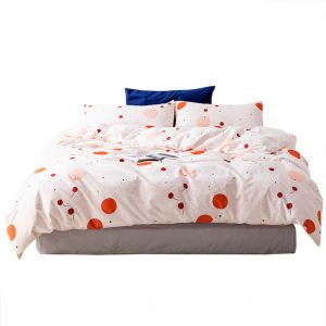Hjlian Parure De Lit En Coton Avec Housse De Couette Et Taie D'oreiller, Motif Imprime De Fruits (King Size) - Neuf