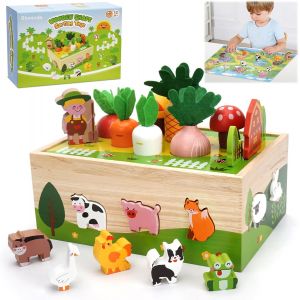 ChenQuanSarl-Jeux Montessori, Jouet Enfant 1-3 Ans Garçon Fille, Jouet En Bois, Reconnaître Animaux Légumes, Cadeau De Jouets Apprentis Pour Les Bébés Enfants En Bas Âge De 1 2 3 Ans - Neuf