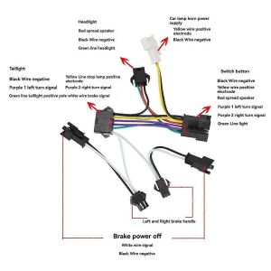 E-Bike Frein Avant Arri&egrave;re Feu Set 24/36/48v Lampe De Porte-V&eacute;los Avec Klaxon Interrupteur De Phare V&eacute;lo &Eacute;lectrique - Neuf