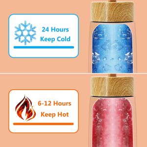 Petite Bouteille Isotherme, 250 Ml, Pour Boissons Chaudes Et Froides, Sans Bpa, En Acier Inoxydable, Pour L'ext&eacute;rieur, Le Quotidien, Orange-Rose - Neuf