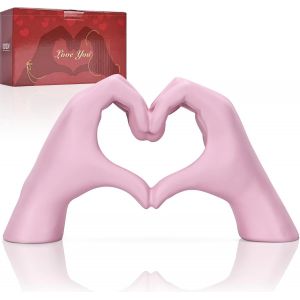 Sculpture Main En Forme De Coeur, D&eacute;coration D'int&eacute;rieur Rose, Chambre, &Eacute;tag&egrave;re, Table Basse, Table &Agrave; Manger, Centre De Table, Cadeau D'anniversaire Et Comm&eacute;moratif Pour Femme, Peti[Pou8807446] - Neuf