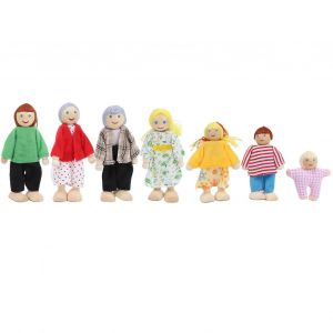 Famille Poup&eacute;e Figurines Pin Miniature Personnes Jouet Set Ornement &Eacute;ducatif Maison de Poup&eacute;e Accessoire # 1 - Neuf