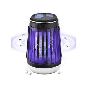 Lot de 2 lampes torches solaires USB anti-moustiques noires - Neuf