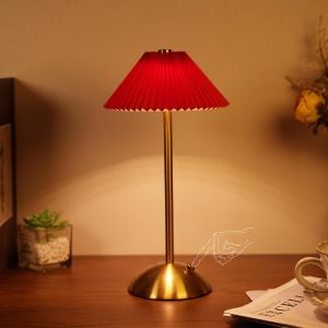 Ulteronixshop-Lampe De Table Led Sans Fil Tactile &Agrave; Intensit&eacute; Variable - 3 Temp&eacute;ratures De Couleur - Lampe De Chevet Rechargeable - Mat&eacute;riau M&eacute;tallique - Pour Restaurant, Chambre &Agrave; Coucher, Caf&eacute; (Rou - Neuf