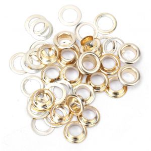 Lot de 100 oillets en laiton pour travaux manuels, accessoires de tricot, antirouille, cuir (dore 12 mm) - Neuf