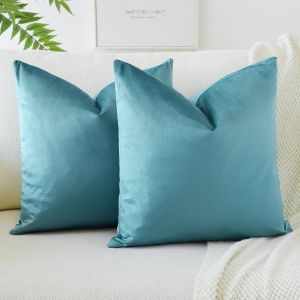Eryi-Lot De 2 Housses De Coussins En Velours Décoratif Canapé Taie D'oreiller Doux Decoration Pour Maison Salon Chambre Canapé Décoration 55x55cm (Bleu) - Neuf