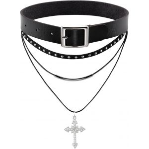 Kal-Pu Choker Avec Triple Collier Set Punk Gothic Choker Avec Pendentif Unique - Neuf