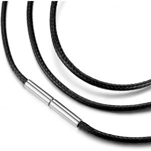 Kal-Largeur 2mm - Chaîne Cuir Pour Pendentif Collier Cordon Cuir Pour Homme 40-76 Cm De Long Corde En Cuir Waterproof Pour Homme - Neuf