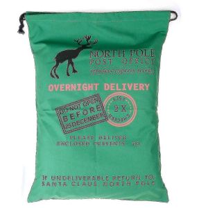 Grand Noël vert Père Noël renne Express bureau de poste String Sack - Neuf