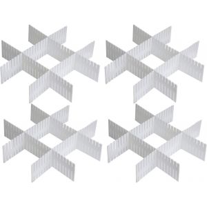 Organisateur de tiroir-Diviseurs de tiroir de rangement en plastique-Organisateur de tiroir de plateau de couverts de cuisine 16 pi&egrave;ces-Organisateur de coiffeuse - Neuf