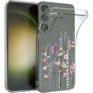 TRAHOO-Antichoc Coque pour Samsung Galaxy S23 5G,Housse &Eacute;tui en Transparent TPU avec Motif de Fleurs Peintes,Ultra Mince Silicone Phone Protection Case Cover-3 - Neuf