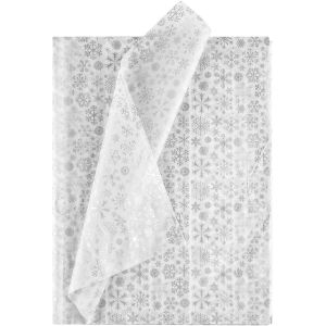 60 Feuilles De Papier De Soie Flocon De Neige De Noël Papier De Soie D'emballage Cadeau Flocon De Neige Argenté Pour Bricolage Artisanat Et Décorations De Fête De Noël - Neuf