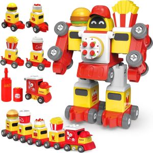 ERYI-Train Enfant, 5 En 2, Voiture Frites Françaises, Voiture Coca, Voiture Burger, Combinables En Transformers Jouets Et Train Jouet, Fun Cadeau Pour Filles Et Garçons 3 4 5 6 Ans - Neuf