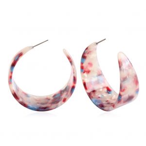Boucles D'oreilles Leopard En Alliage De Resine Antiallergique, Tendance, Rouge, Bleu Et Blanc - Neuf