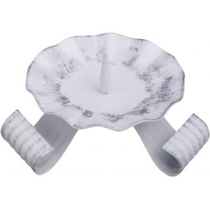 KALANKA-Lustre à Trois Branches en Fer Blanc/argenté Lustre d'autel H : 10cm Bougeoir avec épine Structure linéaire 10746 - Neuf