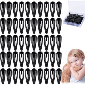 Lbgwp60-50pcs Barrettes Noires, Accessoire Cheveux Fille, Hommes Femme Barrettes &Agrave; Cheveux En M&eacute;tal Avec Bo&icirc;te De Rangement, Pinces &Agrave; Cheveux &Agrave; Votre Coiffure Une Tenue Parfaite - 3 * 1cm - Neuf