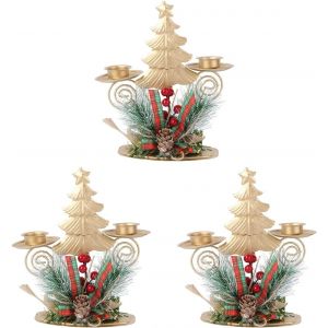 3 pcs Arbre de No&euml;l Bougie Bougie Stand Parure de Fer - Neuf