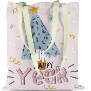 SJZG-Sac Fourre-Tout &iquest;mprim&eacute;, Sac D'&Eacute;picerie, Sac &Agrave; Provisions, Pliable, Sac En Toile Avec Longue Poign&eacute;es, Taille: 48X55 Cm - Neuf