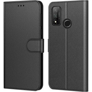 KALANKA-Etui Coque pour Huawei P Smart 2020,Plusieurs Couleurs Disponible,Protection Etui Housse Premium en Cuir PU,Fermeture Magn&eacute;tique pour Huawei P Smart 2020 (6,21 Pouces) (Surpique Noir) - Neuf