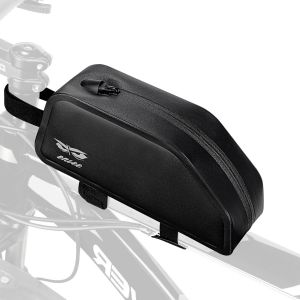 Sacoche Cadre Velo 1,5l Grande Capacité Sac Pour Tube Horizontale De Vélo Tissu Imperméable Étanche Accessoires Vélos Route De Course Porte Outil Kit Velo Electrique Vtt Cyclisme 23*6,5*10cm - Neuf