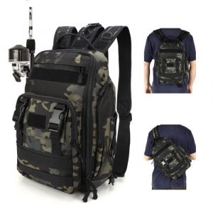 (Vert Armée) Sac De Leurre À Double Usage, Imperméable Et Durable, À Trois Bretelles, À Une Ou Deux Épaules, Pour Équipement De Pêche - Neuf